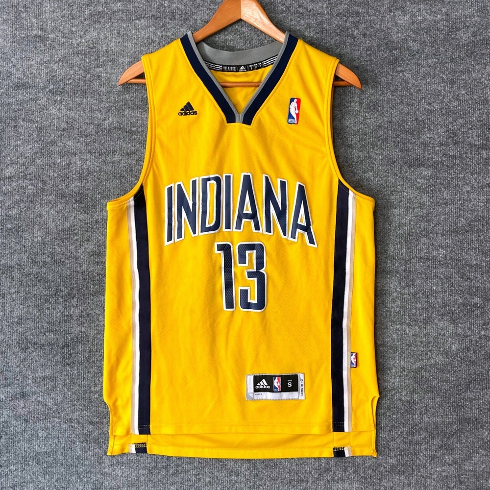 Adidas Indiana Pacers Paul George 13 NBA Jersey Mens Small Yellow Sleeveless
